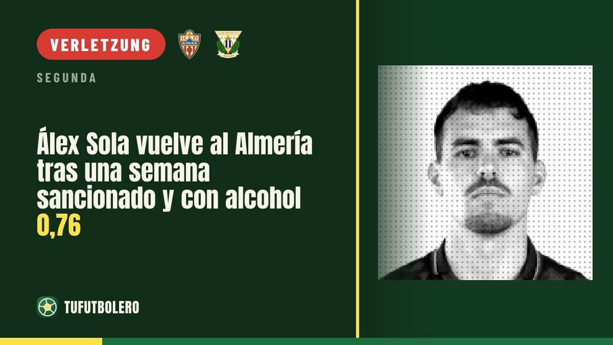 Álex Sola kehrt zu Almería zurück: eine Woche nach Disziplinarstrafe