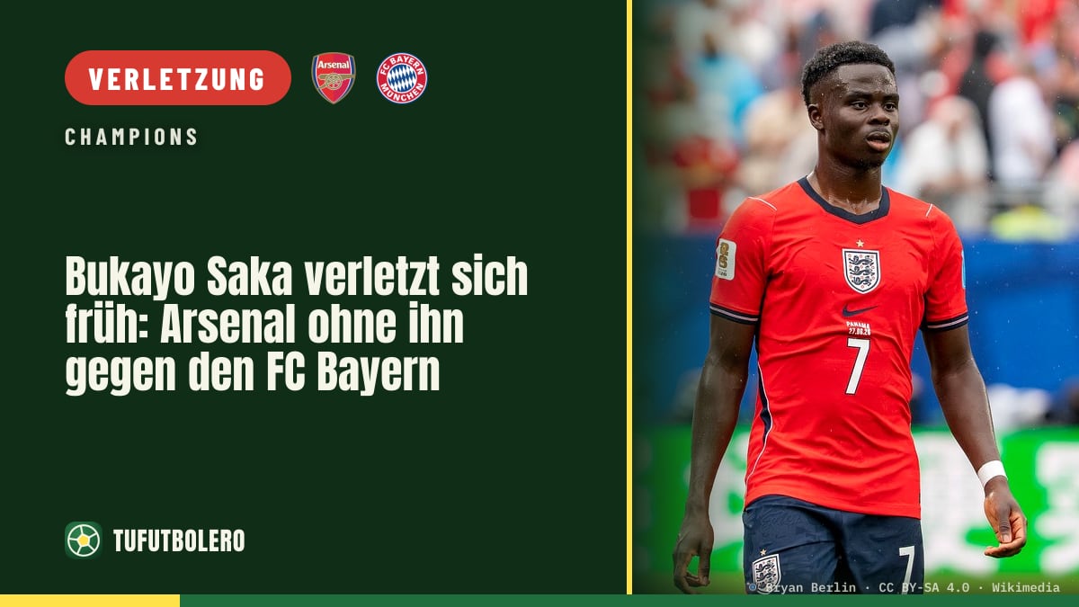 Bukayo Saka verletzt sich früh: Arsenal ohne ihn gegen den FC Bayern
