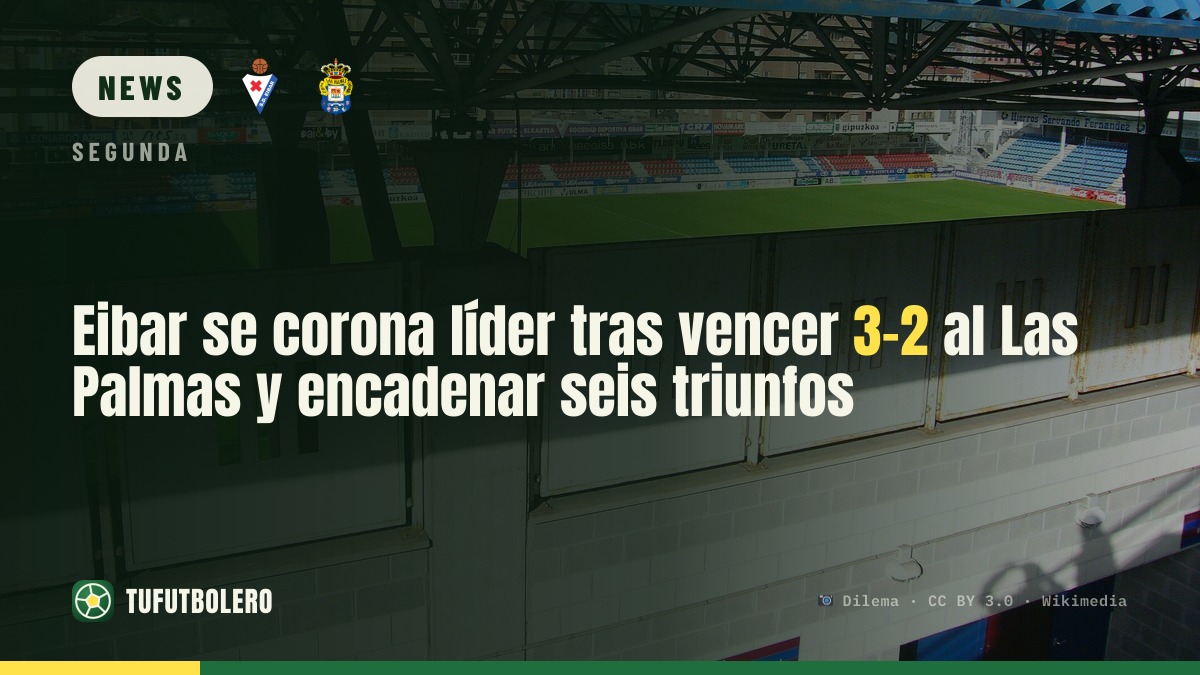 Eibar wird Tabellenführer: 3-2 gegen Las Palmas und sechster Sieg in Serie