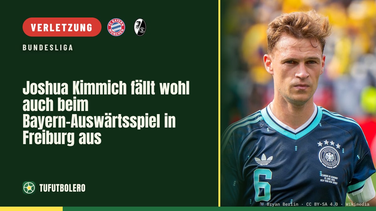 Joshua Kimmich fällt wohl auch beim Bayern-Auswärtsspiel in Freiburg aus