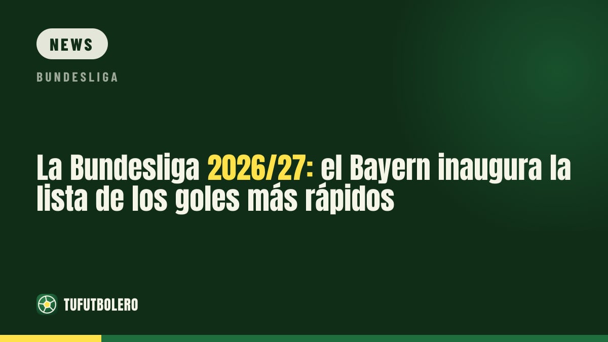 Bundesliga 2026/27: Neuer Spitzenreiter bei den schnellsten Toren
