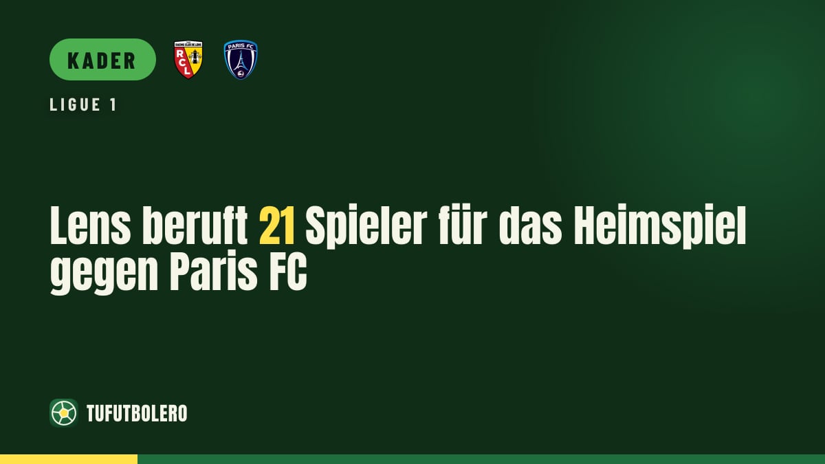 Lens beruft 21 Spieler für das Heimspiel gegen Paris FC