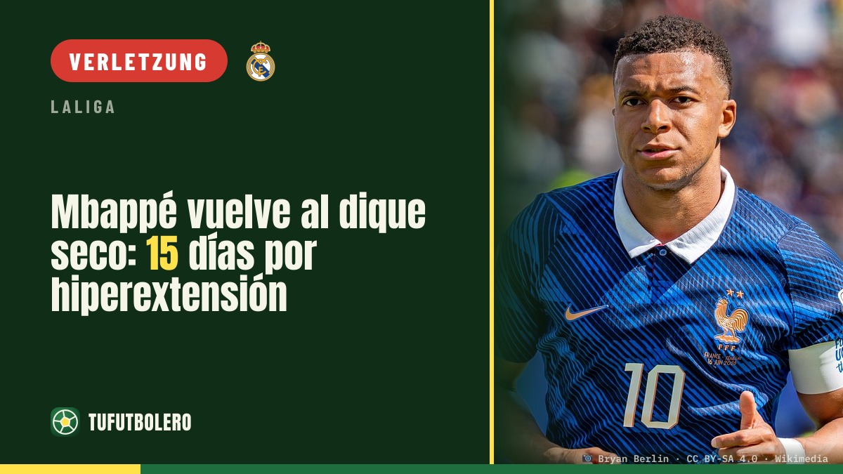 Mbappé fällt aus: 15 Tage wegen Hyperextension am linken Knie