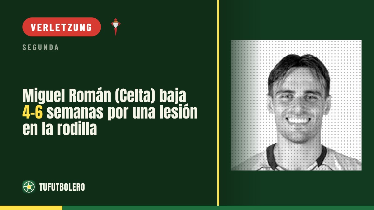 Miguel Román (Celta) fällt 4-6 Wochen wegen Verletzung im rechten Knie aus