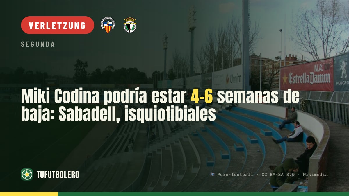 Miki Codina fällt wohl 4-6 Wochen aus: Sabadell, hintere Oberschenkel