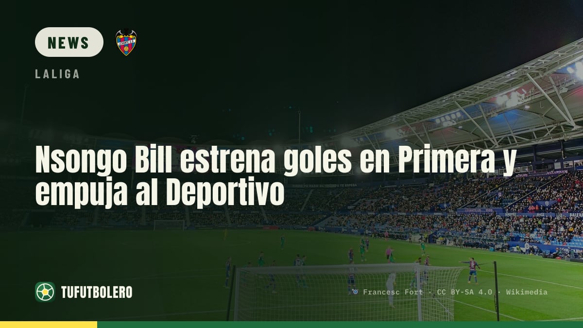 Nsongo Bill feiert sein Debüt-Tor in der Primera für Deportivo