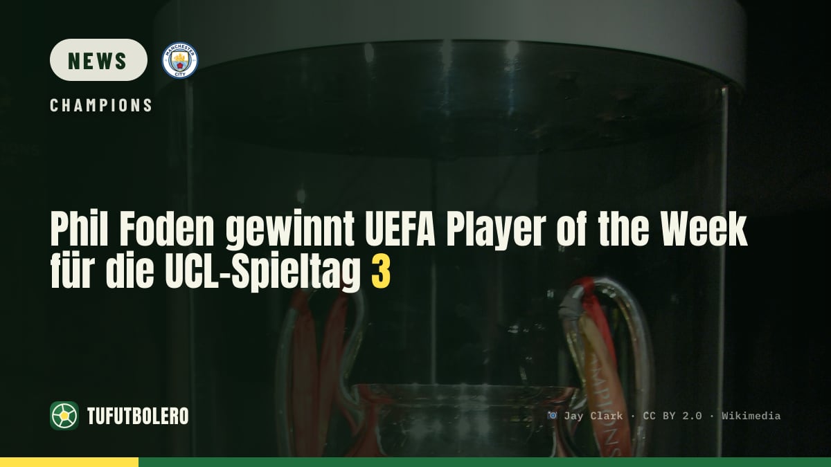 Phil Foden gewinnt UEFA Player of the Week für die UCL-Spieltag 3