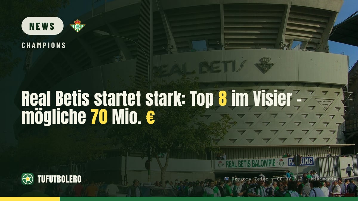 Real Betis startet stark: Top 8 im Visier – mögliche 70 Mio. €
