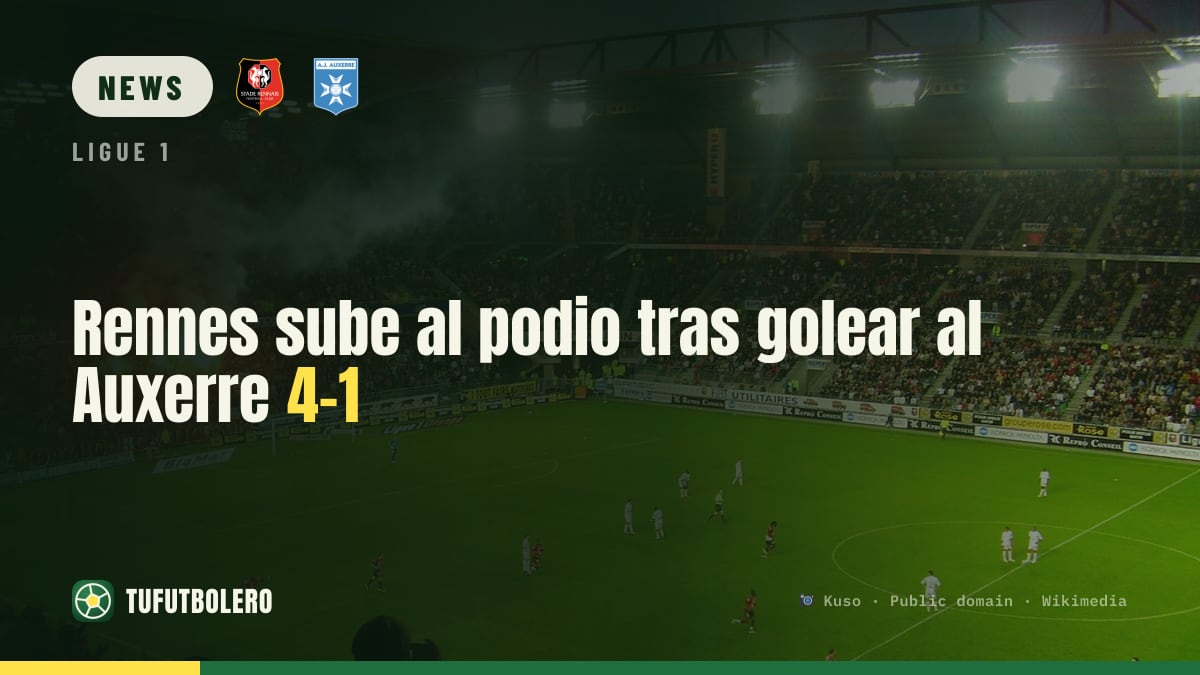 Rennes klettert aufs Podium nach dem 4:1 gegen Auxerre