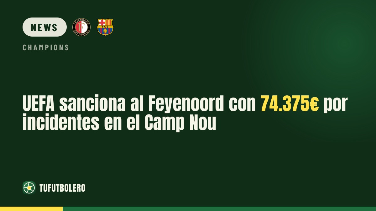 UEFA sanktioniert Feyenoord mit 74.375€ wegen Vorfällen im Camp Nou