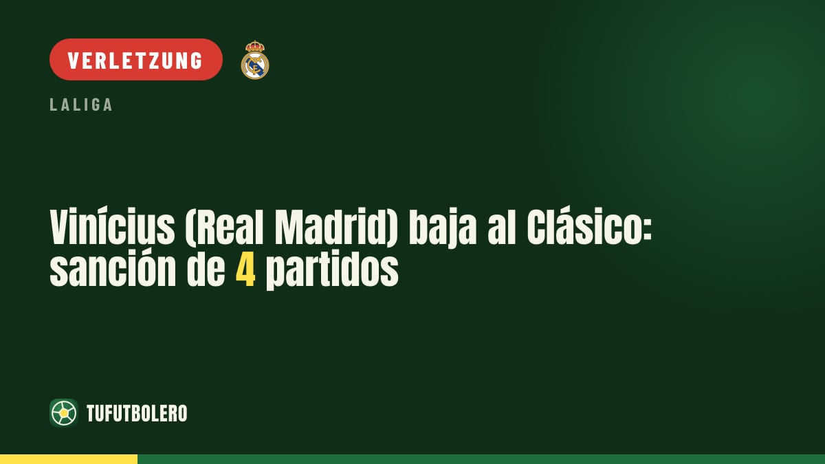Vinícius (Real Madrid) verpasst den Clasico: Sperre von vier Spielen