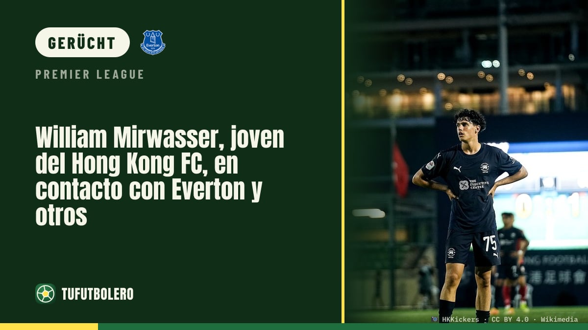 William Mirwasser (17) vom Hong Kong FC im Austausch mit Everton