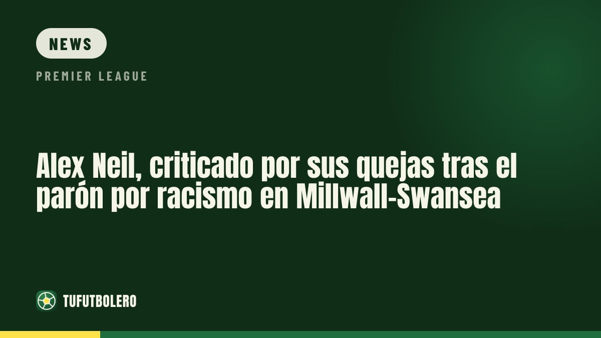 Alex Neil criticised after saying Millwall-Swansea racism stoppage ‘killed momentum’