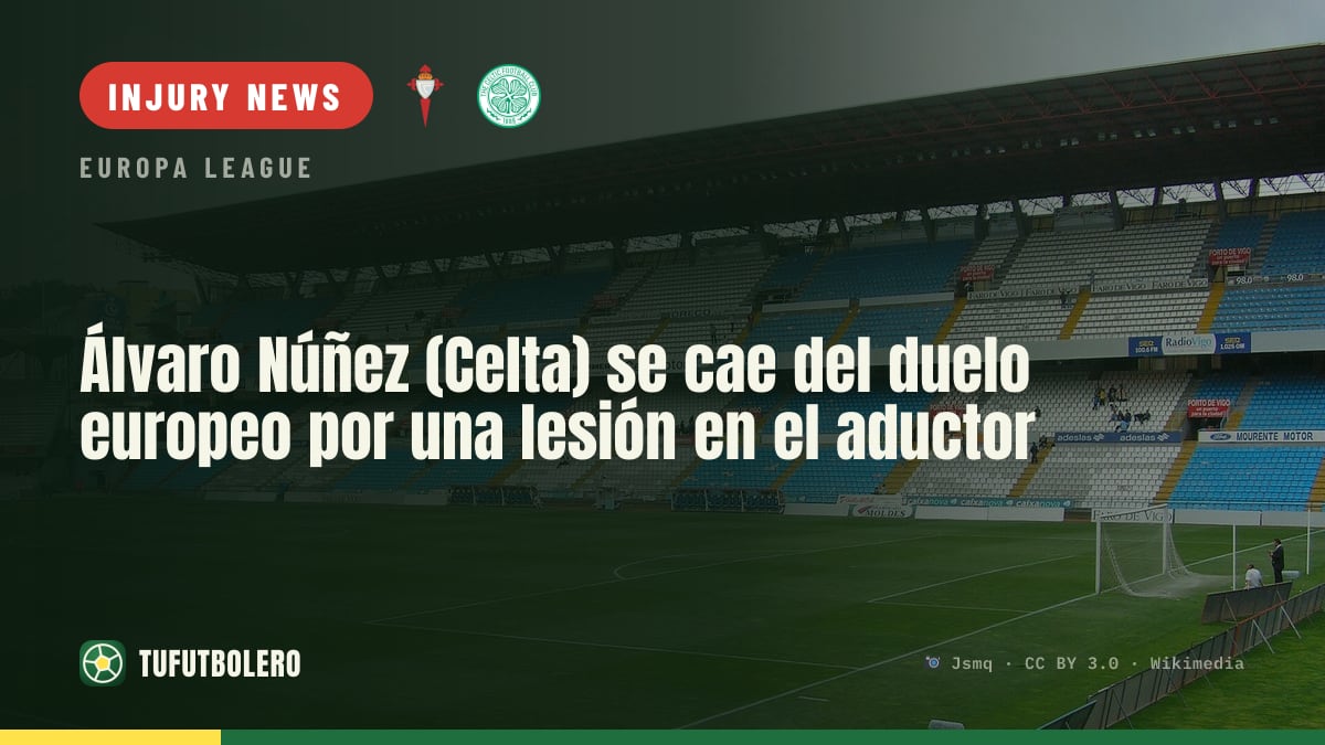 Álvaro Núñez (Celta) out of the European match with a left adductor injury