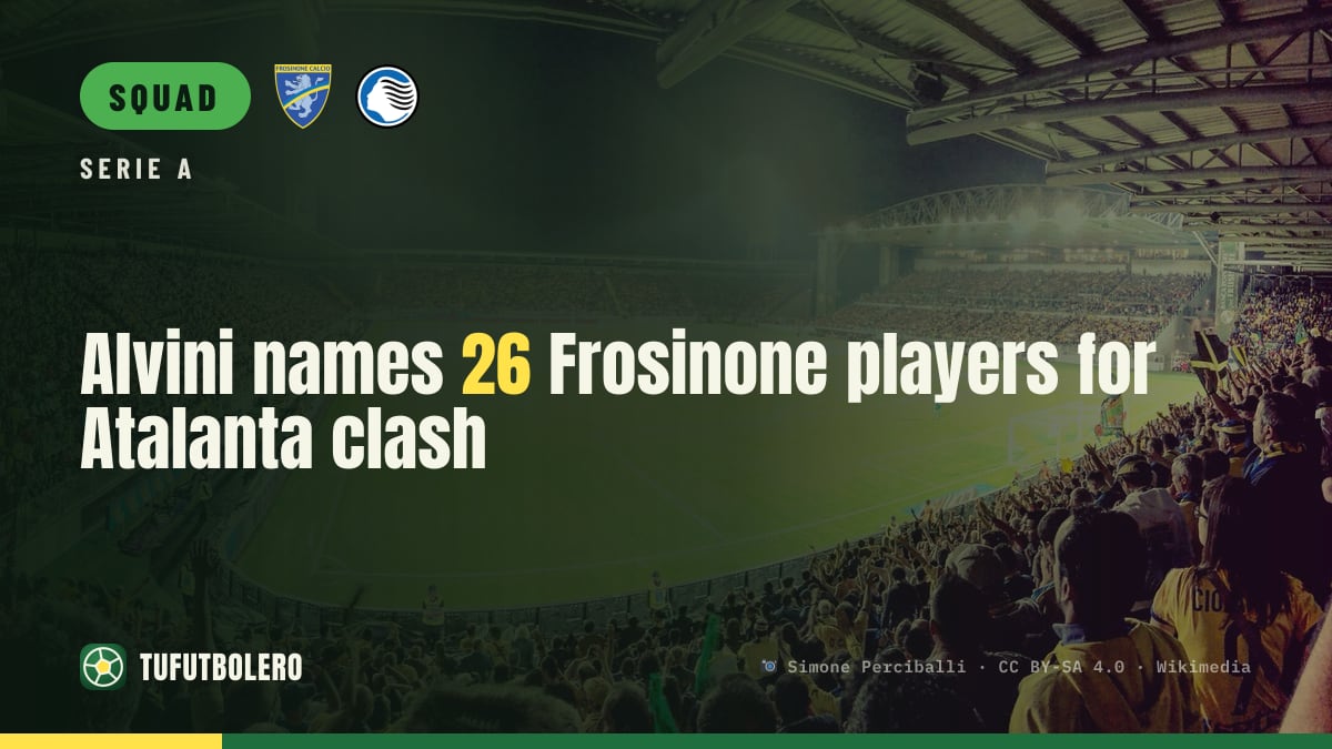 Alvini names 26 Frosinone players for Atalanta clash