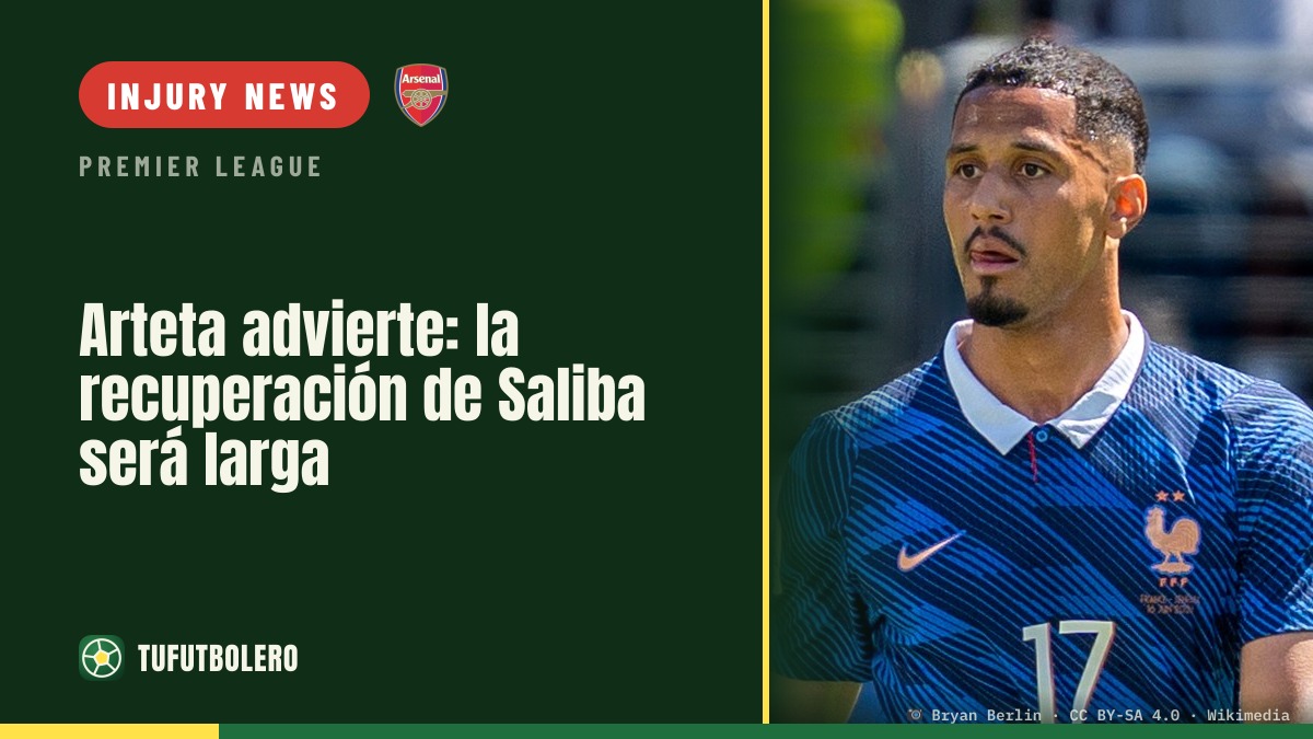 Arteta warns Saliba recovery will take considerable time