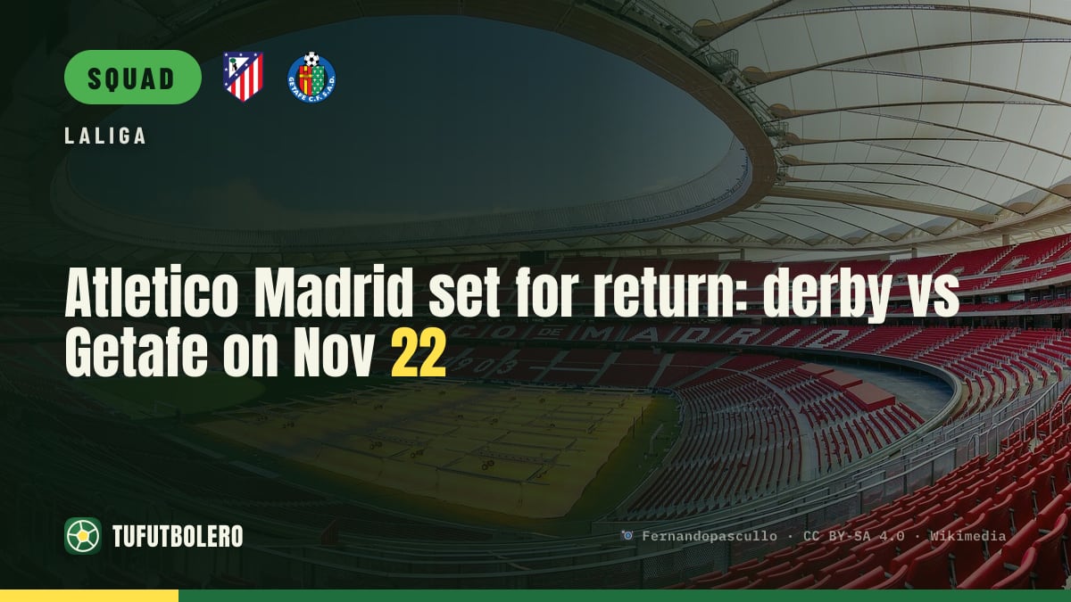 Atletico Madrid set for return: derby vs Getafe on Nov 22