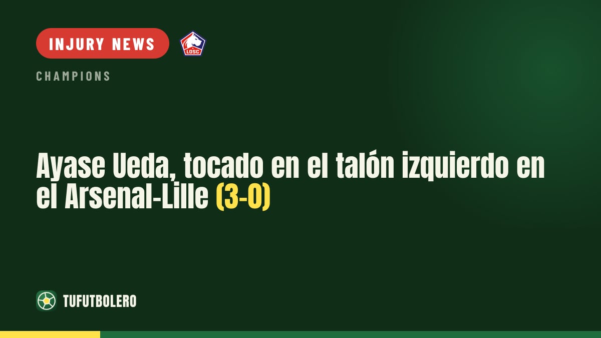Ayase Ueda suffers left heel discomfort in Arsenal-Lille (3-0)