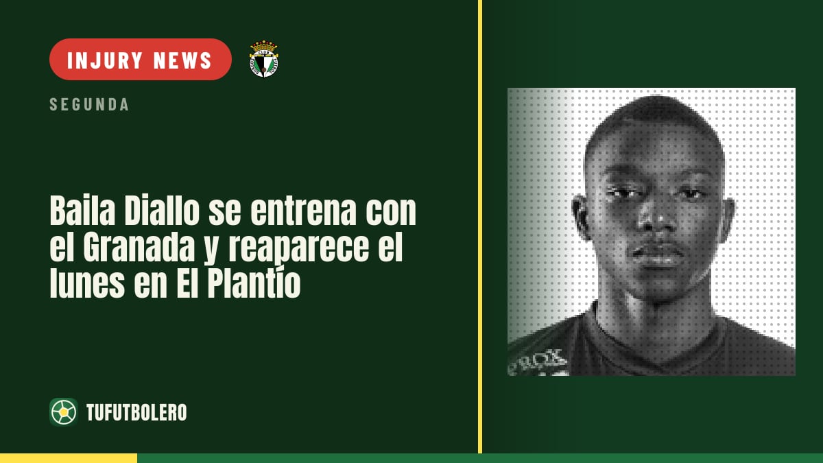 Baila Diallo trains with Granada and could return on Monday at El Plantío
