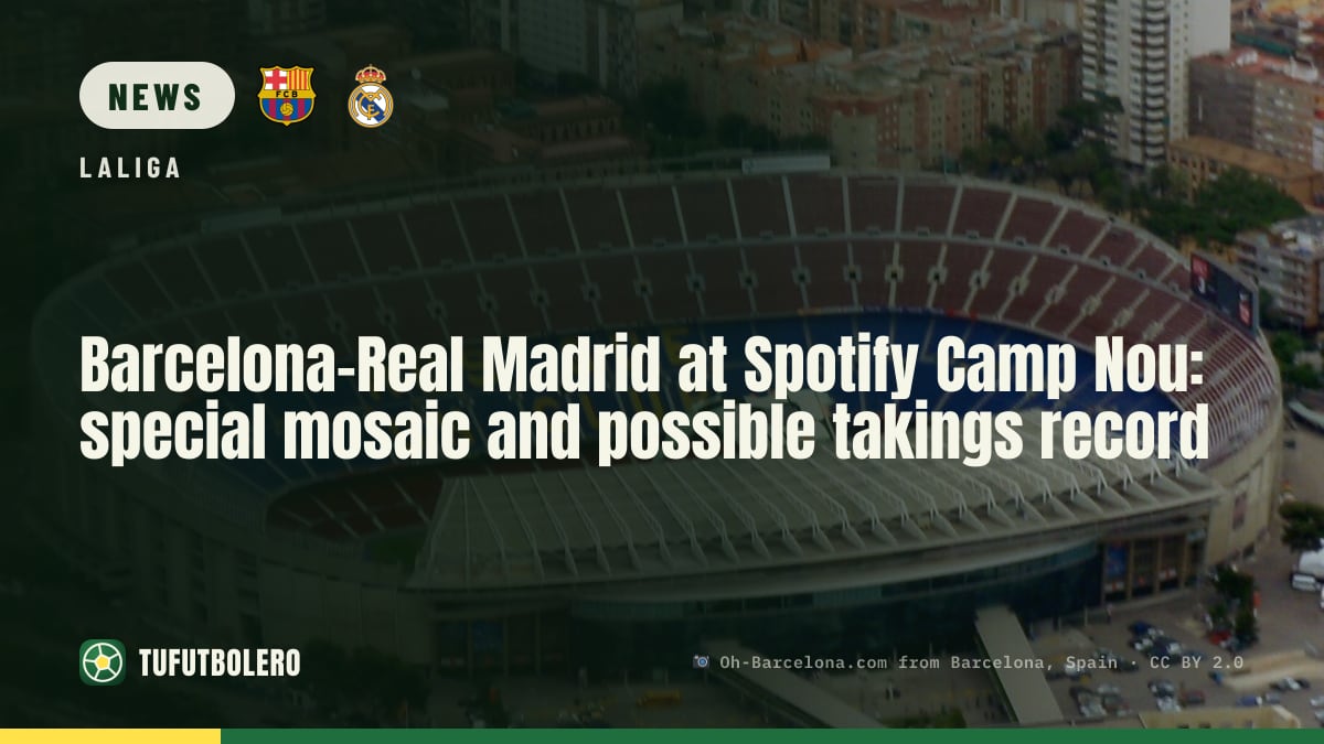 Barcelona-Real Madrid at Spotify Camp Nou: special mosaic and possible takings record