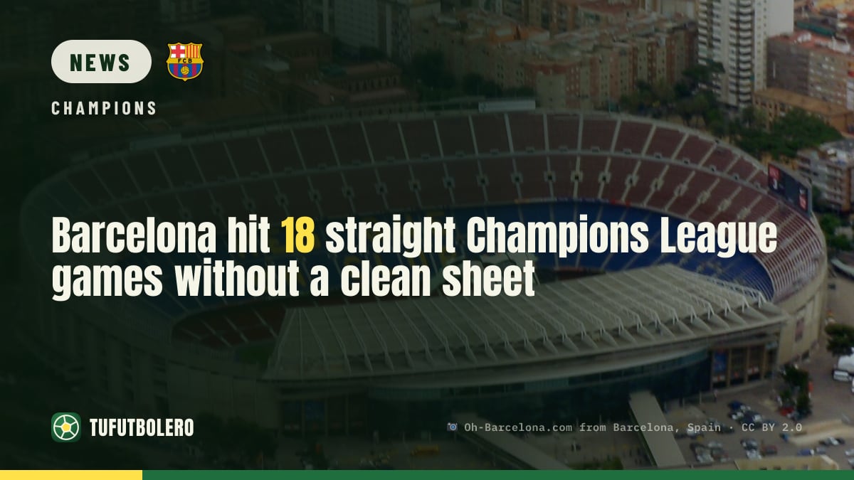 Barcelona hit 18 straight Champions League games without a clean sheet