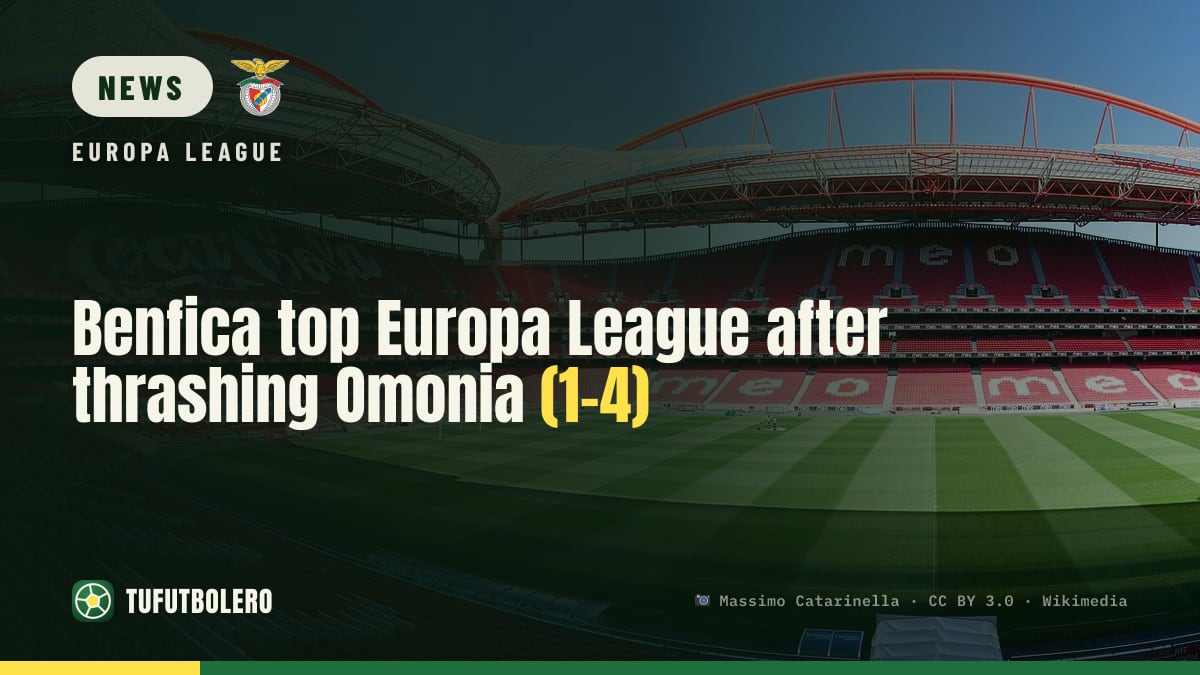 Benfica top Europa League after thrashing Omonia (1-4)