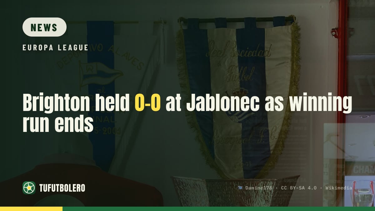 Brighton held 0-0 at Jablonec as winning run ends