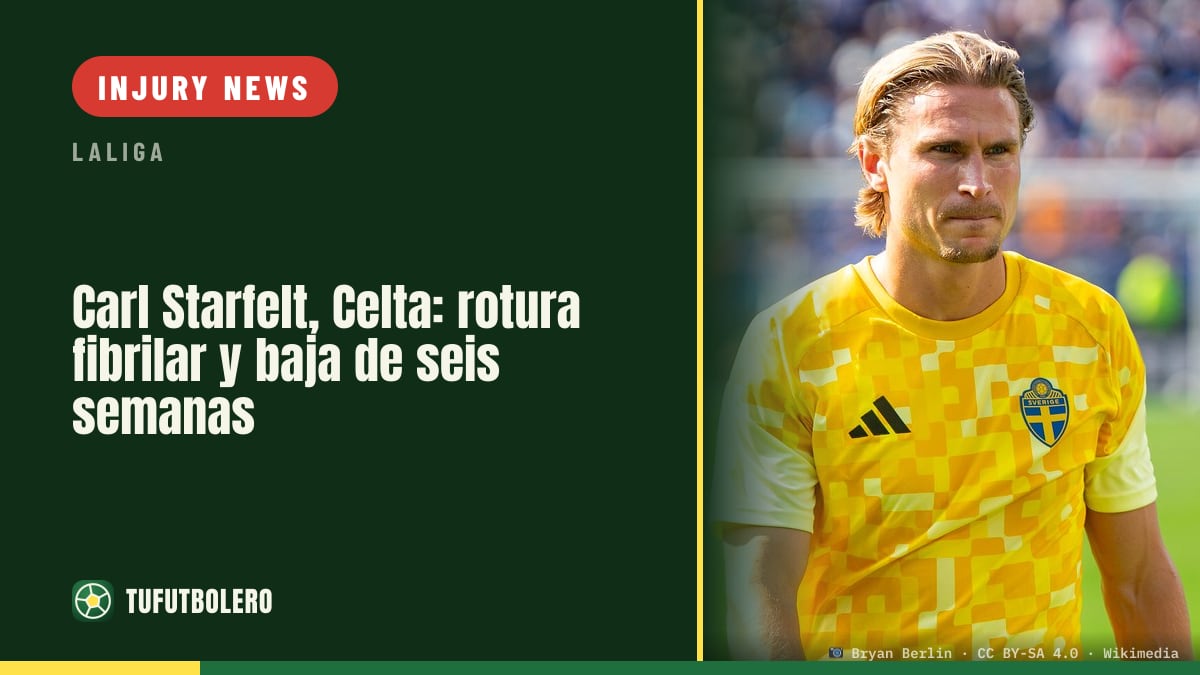 Carl Starfelt (Celta) sidelined ~six weeks with hamstring tendon tear