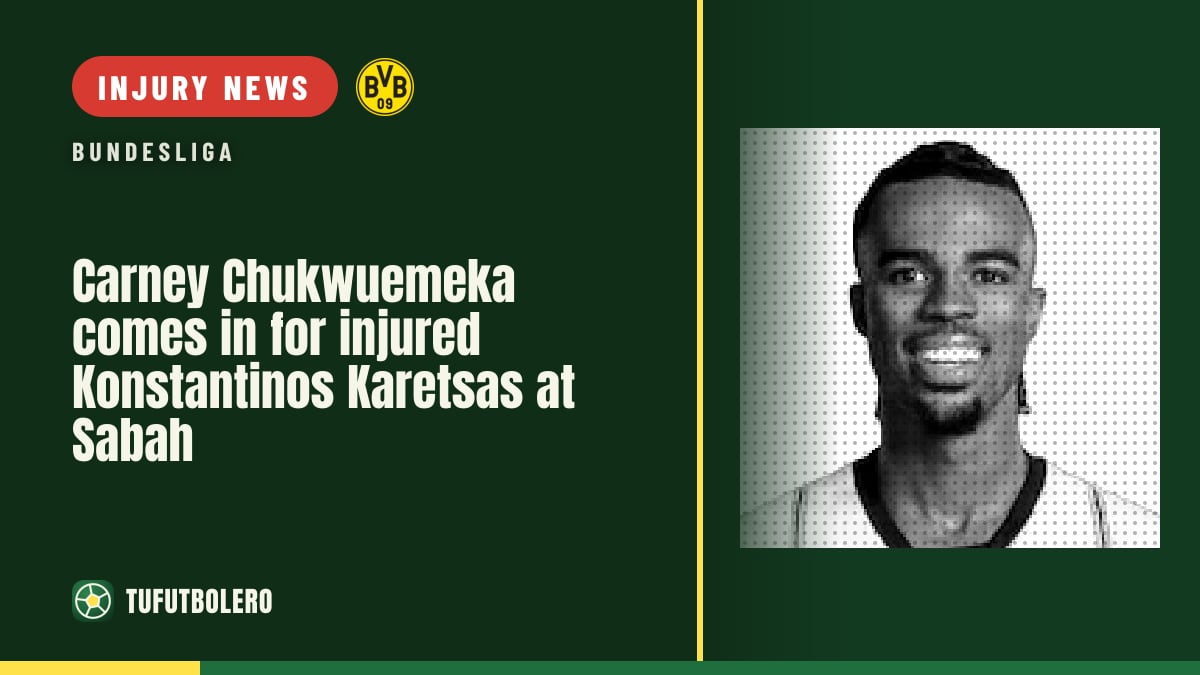 Carney Chukwuemeka comes in for injured Konstantinos Karetsas at Sabah