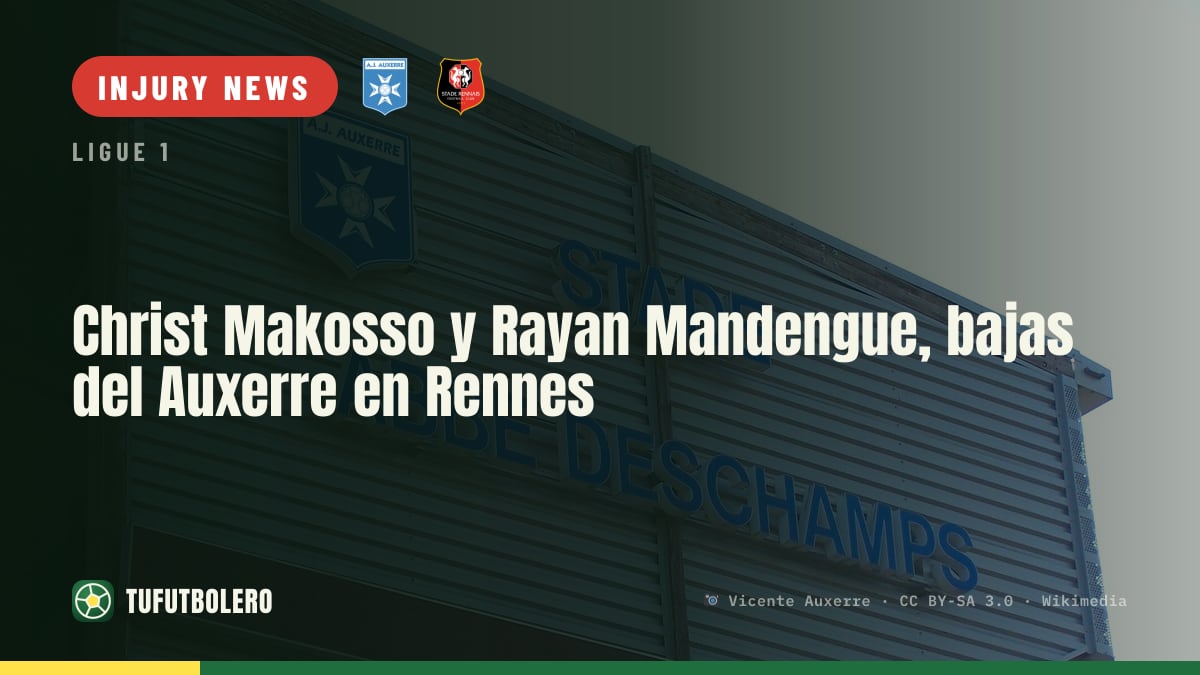 Christ Makosso and Rayan Mandengue ruled out for Auxerre vs Rennes