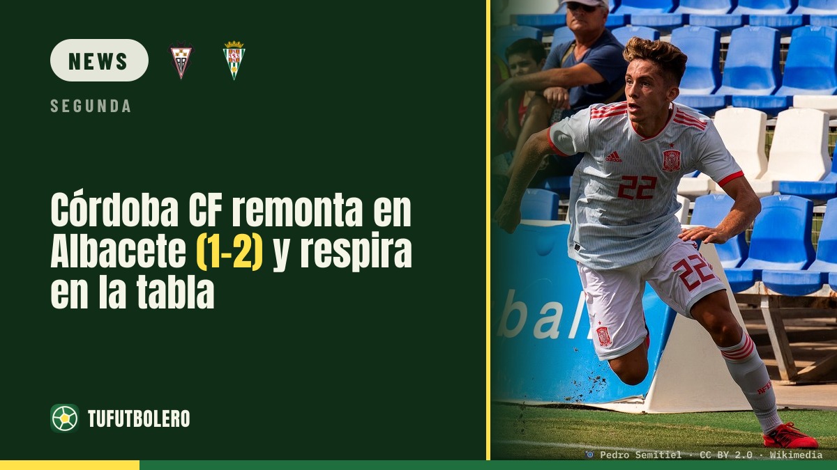 Córdoba CF fights back at Albacete (1-2) and breathes easier