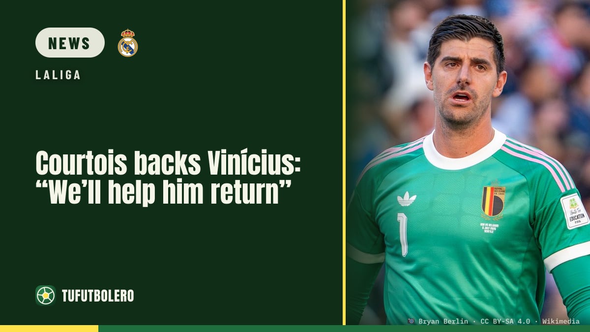 Courtois backs Vinícius: “We’ll help him return”