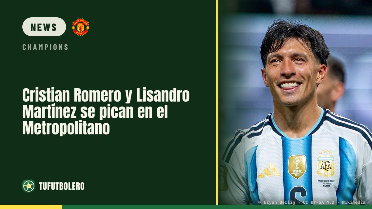 Cristian Romero and Lisandro Martínez trade jokes at the Metropolitano