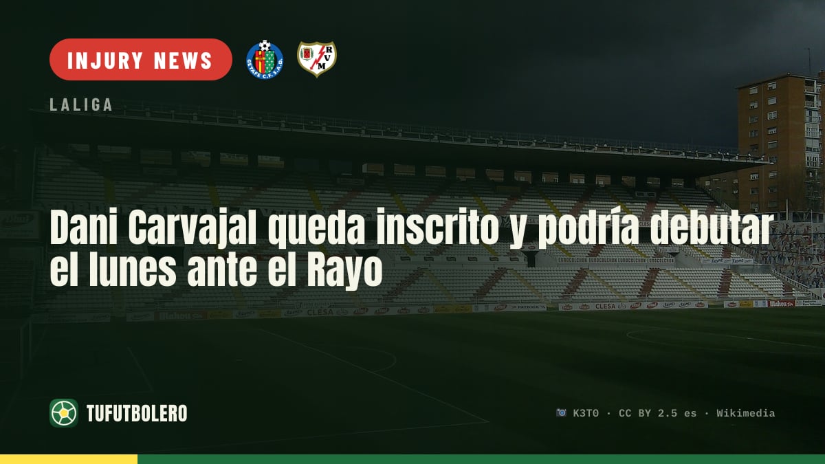 Dani Carvajal registered for LaLiga and could debut Monday vs Rayo
