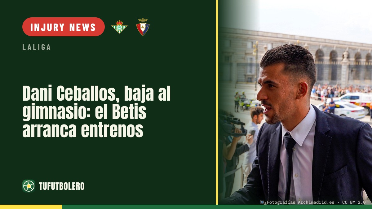 Dani Ceballos trains in the gym as Betis return to work