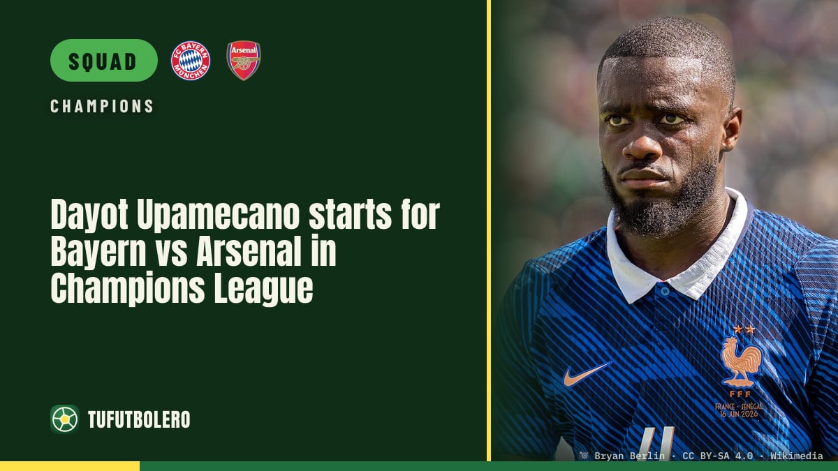 Dayot Upamecano starts for Bayern vs Arsenal in Champions League