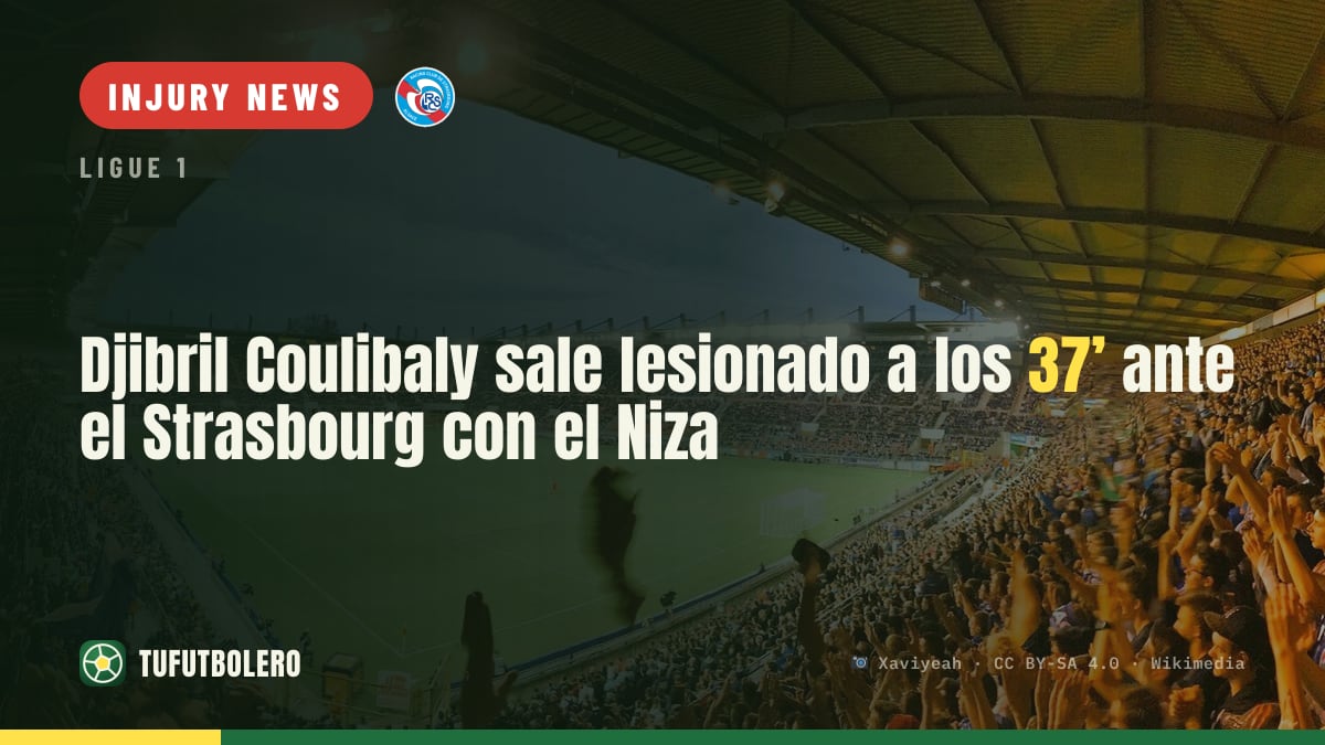 Djibril Coulibaly forced off at 37’ vs Strasbourg for Nice