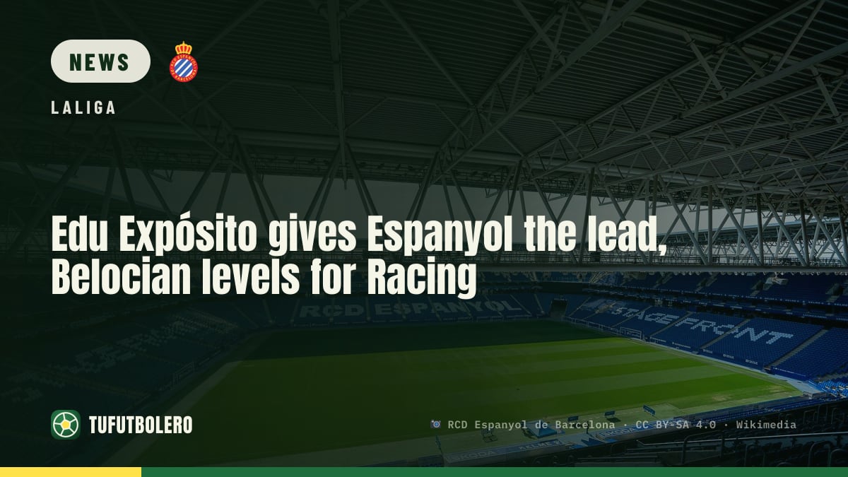 Edu Expósito gives Espanyol the lead, Belocian levels for Racing