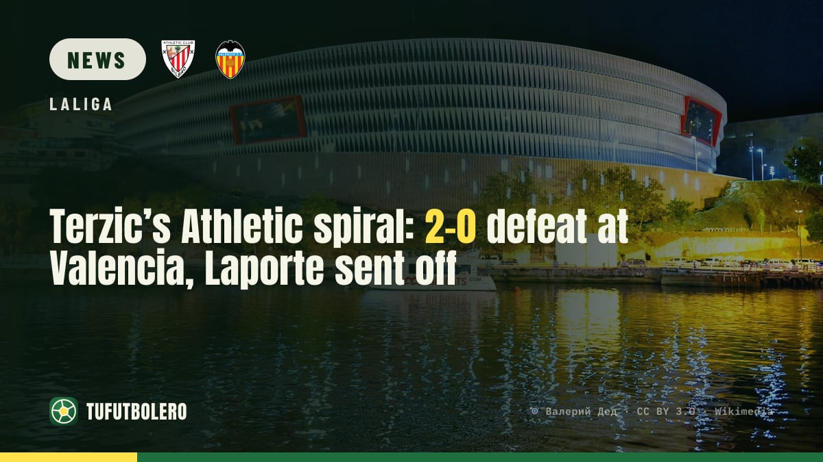 Terzic’s Athletic spiral: 2-0 defeat at Valencia, Laporte sent off