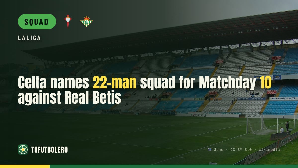 Celta names 22-man squad for Matchday 10 against Real Betis