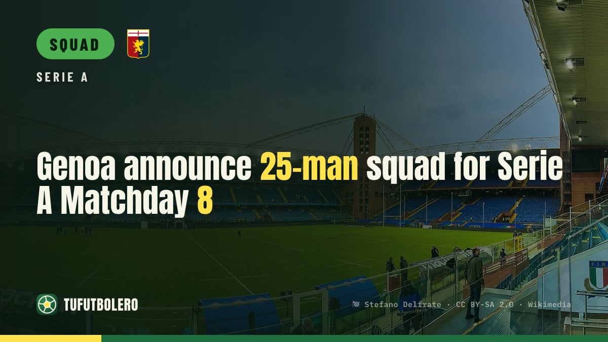 Genoa announce 25-man squad for Serie A Matchday 8