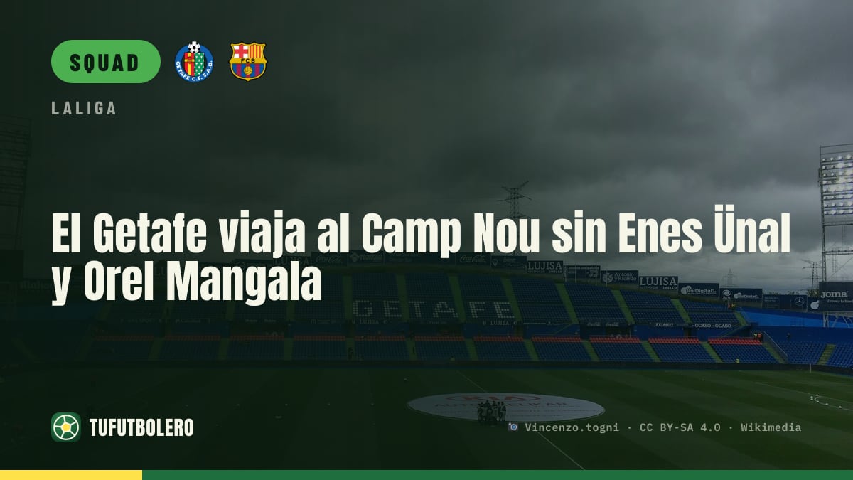 Getafe travel to the Camp Nou without Enes Ünal and Orel Mangala