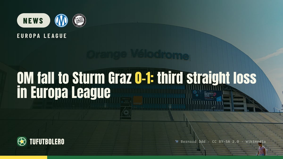 OM fall to Sturm Graz 0-1: third straight loss in Europa League