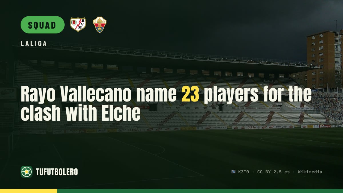 Rayo Vallecano name 23 players for the clash with Elche