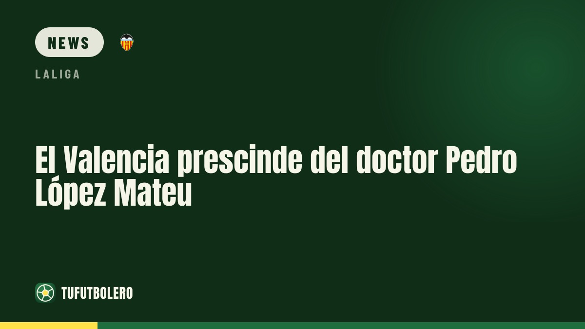 Valencia part ways with head doctor Pedro López Mateu