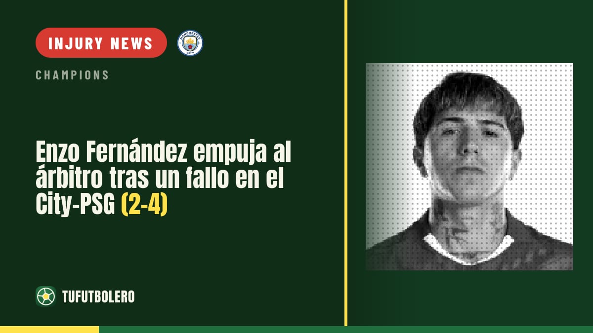 Enzo Fernández shoves the referee in City-PSG (2-4) incident