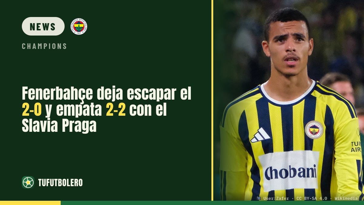 Fenerbahçe throw away a 2-0 lead to draw 2-2 with Slavia Prague