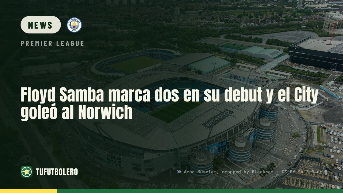 Floyd Samba scores twice on debut as Man City see off Norwich