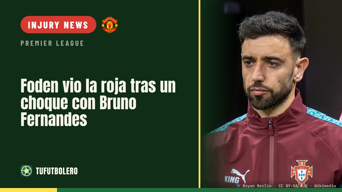 Foden sent off after clash with Bruno Fernandes