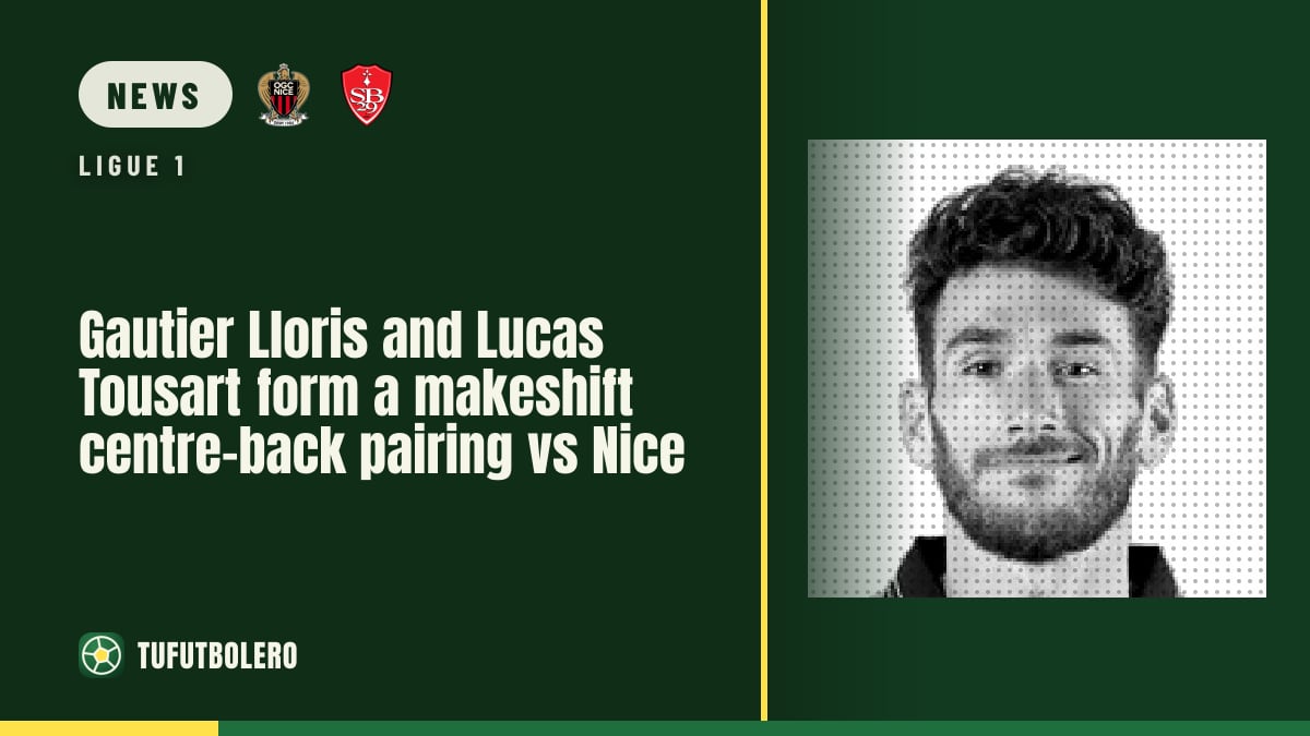Gautier Lloris and Lucas Tousart form a makeshift centre-back pairing vs Nice